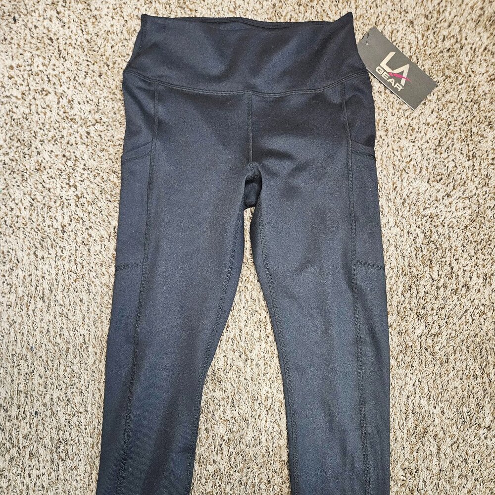 LA Gear Black High-Waist Leggings with Side Pockets